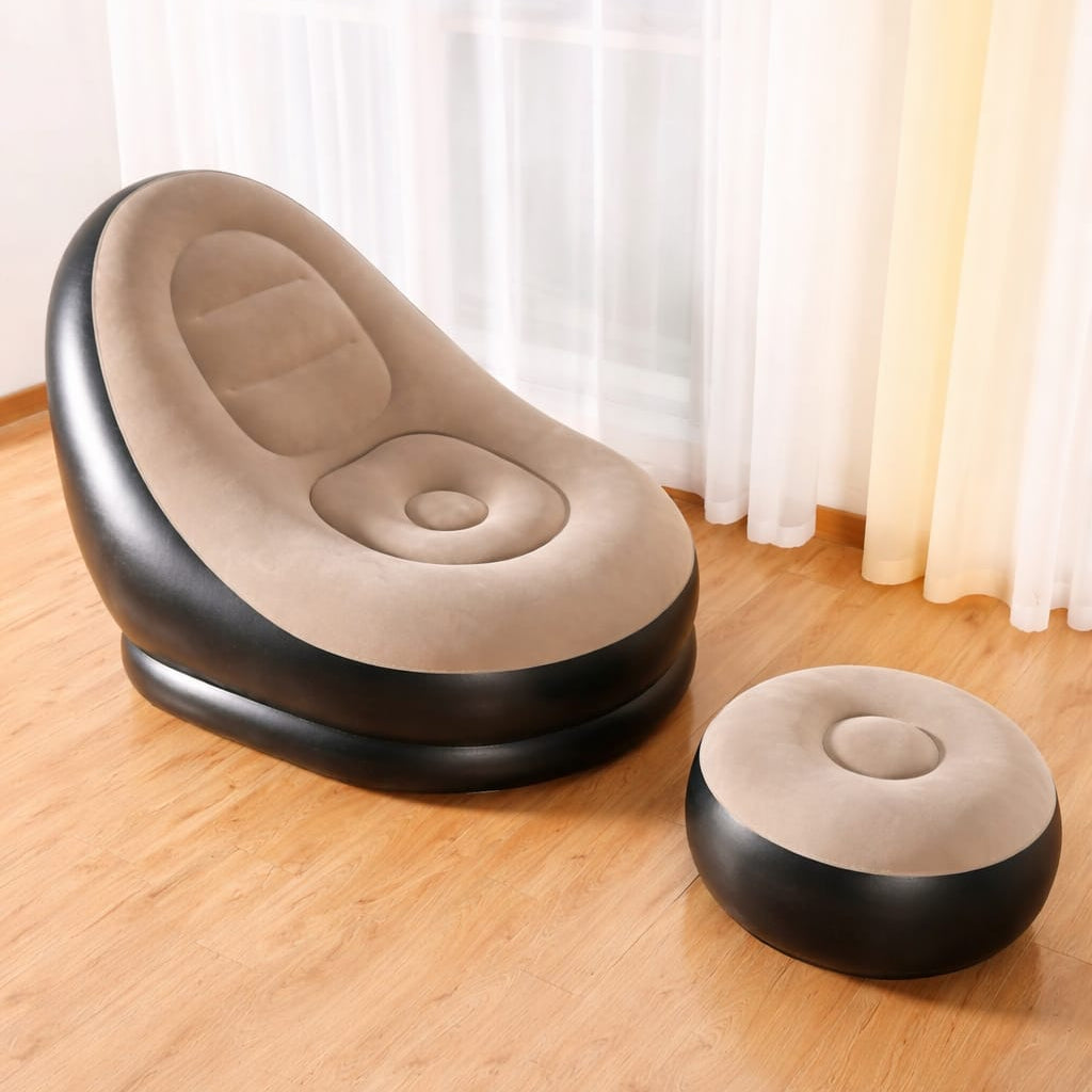Sofá Inflable NubeComfort + Descanso de Pie