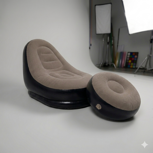 Sofá Inflable NubeComfort + Descanso de Pies