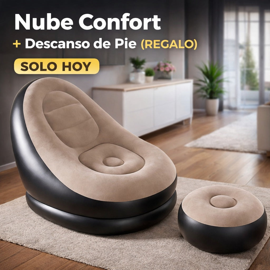 Sofá Inflable NubeComfort + Descanso de Pie