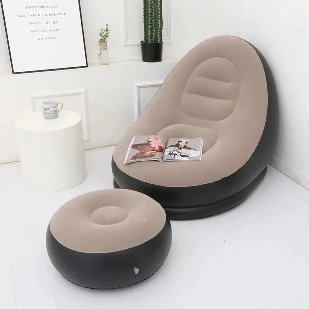 Sofá Inflable NubeComfort + Descanso de Pie